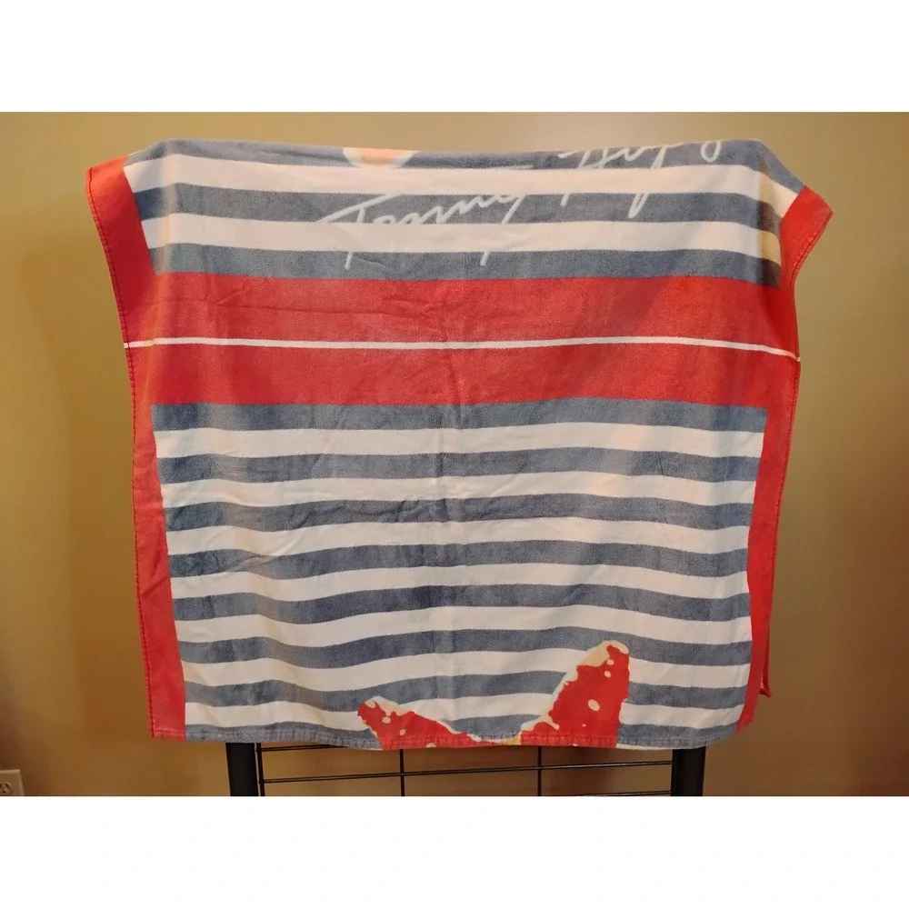 Tommy Hilfiger Starfish Striped Beach Towel Red White Blue 60x35
